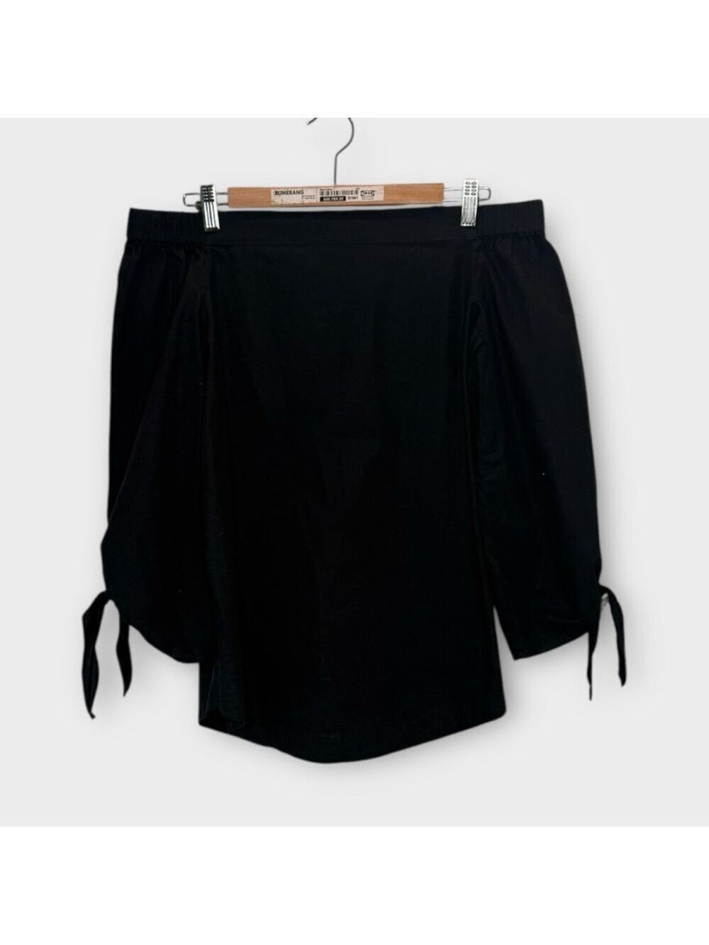 Free People Black Cotton Off The Shoulder Blouse Small NWOT - Picture 2 of 5